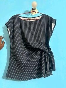 Striped Side Tie Top