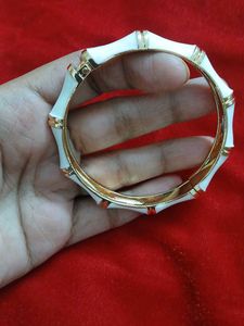 Elegant White &amp; Gold Bamboo Bangle