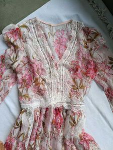 Floral Maxi Dress with Lace Trim
