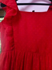 Chic Red Ruffle Maxi Dress