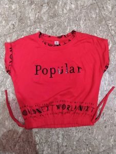 Red Crop Top "Popular"