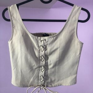 Corset Style Lace-Up Tank Top