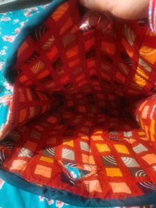 Quilted Pouch with Card Suit Pattern
