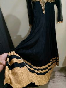Elegant Black & Gold Stone work Gown