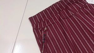New Striped Maroon Palazzo Pants, combo at sale