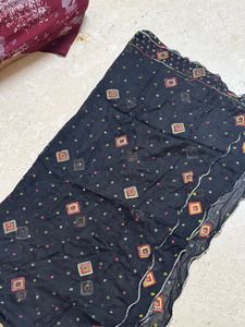 Black Bandhani Navratri Dupatta