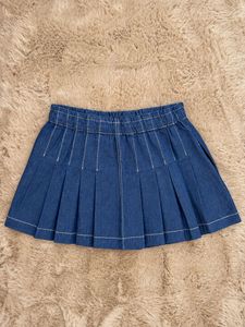 Denim Pleated Skorts