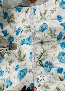 Beautiful White And Blue Kurta Churidaar Suit Set