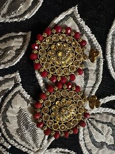 Stunning Red Beaded Choker Necklace Set