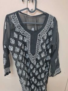 Black Chikankari Kurta
