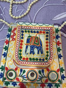 Jaipuri Embroidered Elephant Crossbody Bag