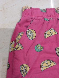 Cute Lemon Print Shorts