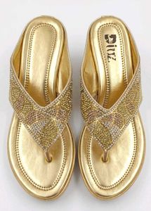 Elegant Gold Embellished Sandals
