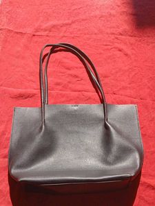 miniso Classic Black  Leather Tote