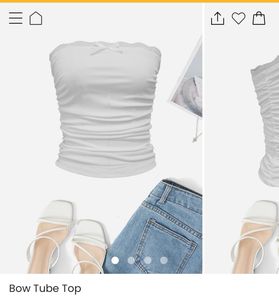 Cute White Bow Tube Top