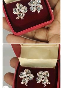 2 Pair Zirconia  Diamond Studs New