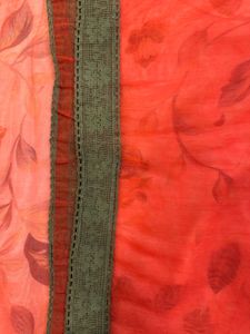 Vibrant coral dupatta
