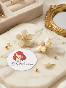 Flower Design Stud Earrings