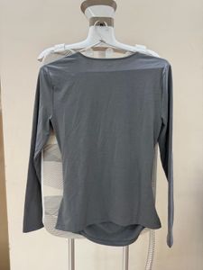 LOFT Grey Ruched Wrap Top