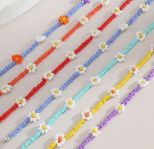 Colorful Beaded Flower Bracelets - pack of 3