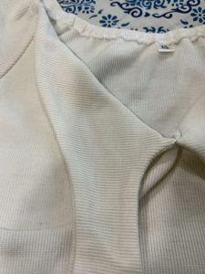 korean White Tie-Front Crop Top