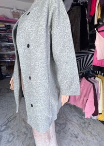 Grey Wool Blend Coat