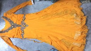 Elegant Yellow Embellished Ethnic Gown