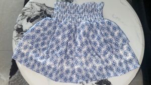Boho Patterned Smocked Mini Skirt