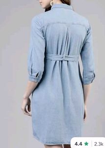 Denim Belted Shirt Dress with tags
