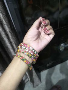 Colorful Beaded Bangles Set