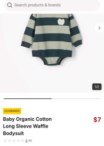 Striped Baby Bodysuit with Apple Applique