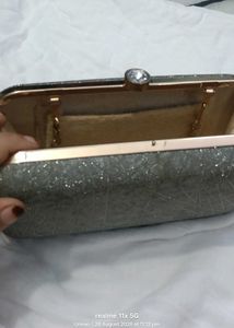 Sparkling Silver Evening Clutch