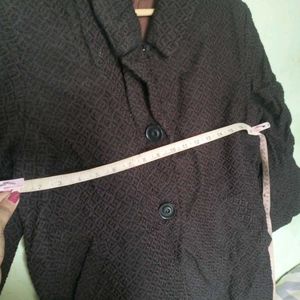 Vintage Brown Textured Coat With Free Delivery