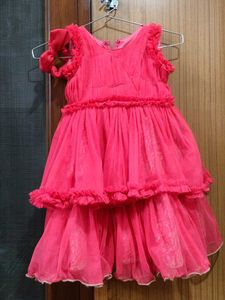 Adorable Pink Ruffled Party Dress