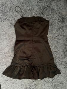 Black Satin Mini Dress