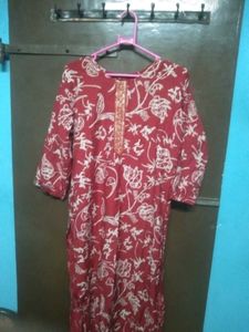Maroon Floral Print Kurta