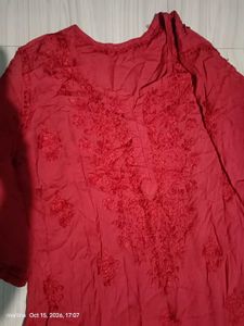 Red Chicken Kari Kurta Set