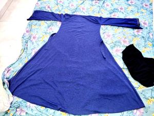 Embellished Blue 💙 abaya with Black Scarf