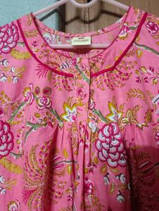 Pink Floral short Nightgown