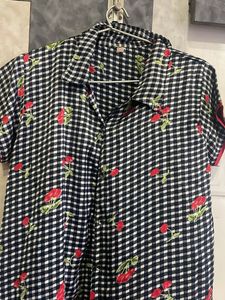 Cute Cherry Print Pajama Top