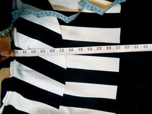 🇳🇿💫🎀Chic Striped &amp; Black Fit and Flare Dress