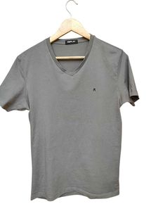 Replay Grey V-Neck T-Shirt – Size M