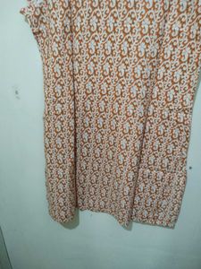 Aurelia orange white Printed kurta