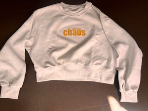White Cropped Sweatshirt