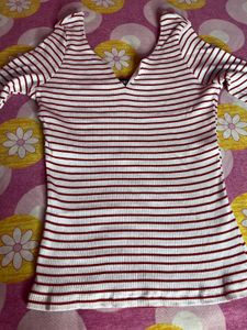 Striped V-Neck Top
