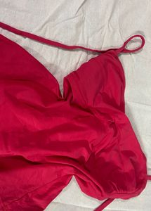 Bright Pink Halter Bikini Top