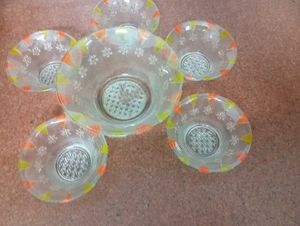 Glass Dessert small 5 &amp; 1 big Bowls