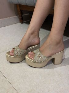 Sparkling Platform Wedge Heels