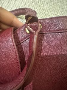 BVLGARI Chic Maroon Handbag with Snake Charm