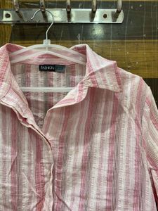 Chic Pink Striped Tunic Top